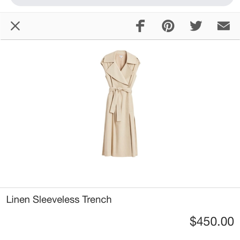 New with Tags and In Bag, Cuyana Linen Sleeveless Trench